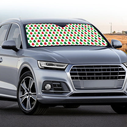 Merry Christmas Tree Pattern Print Car Windshield Sun Shade