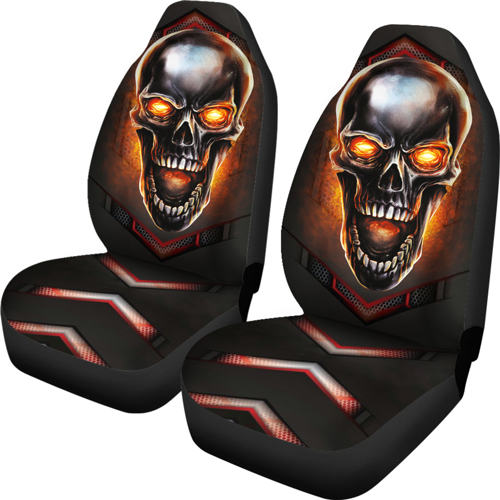 Metal Skull Fire Jeep Premium Car Seat Cover