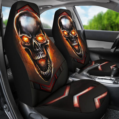 Metal Skull Fire Jeep Premium Car Seat Cover