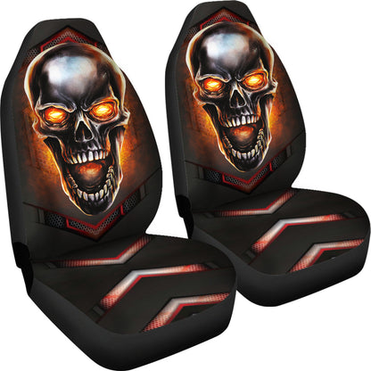 Metal Skull Fire Jeep Premium Car Seat Cover