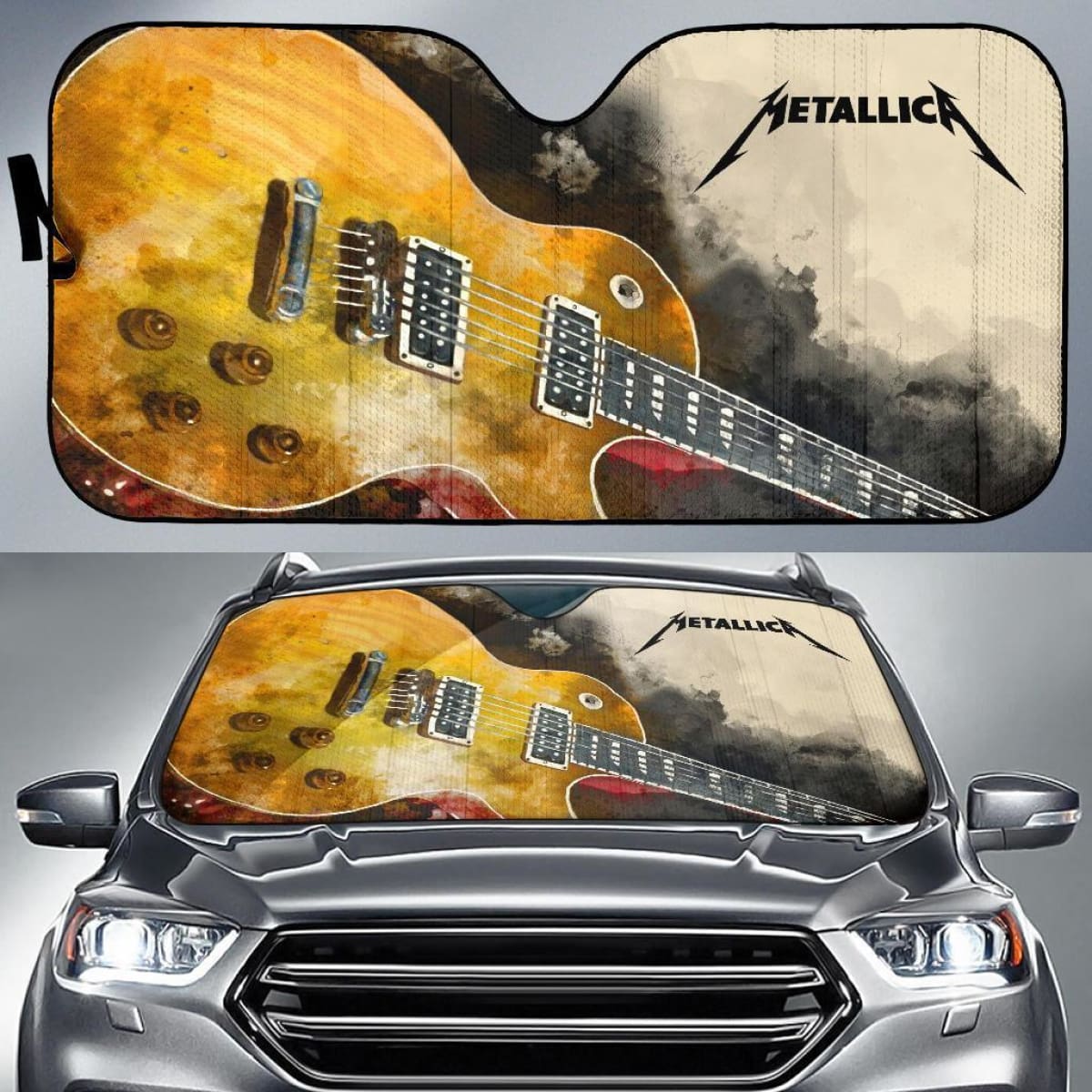 Metallica Car Auto Sun Shade Guitar Rock Band Fan Universal Fit 174503