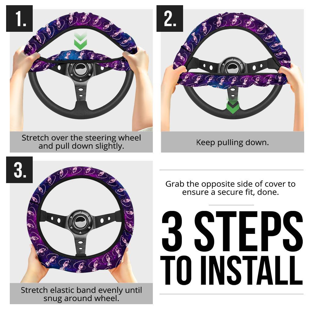 Mew Anime Custom Car Steering Wheel Cover