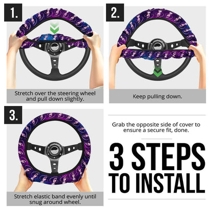 Mew Anime Custom Car Steering Wheel Cover