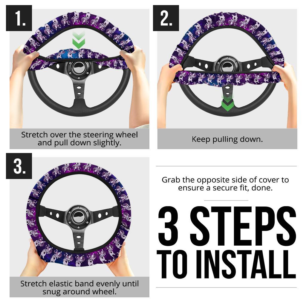 Mewtwo Anime Custom Car Steering Wheel Cover