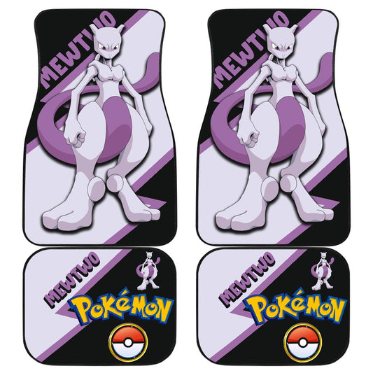 Mewtwo Car Floor Mats Custom Anime Car Interior Accessories