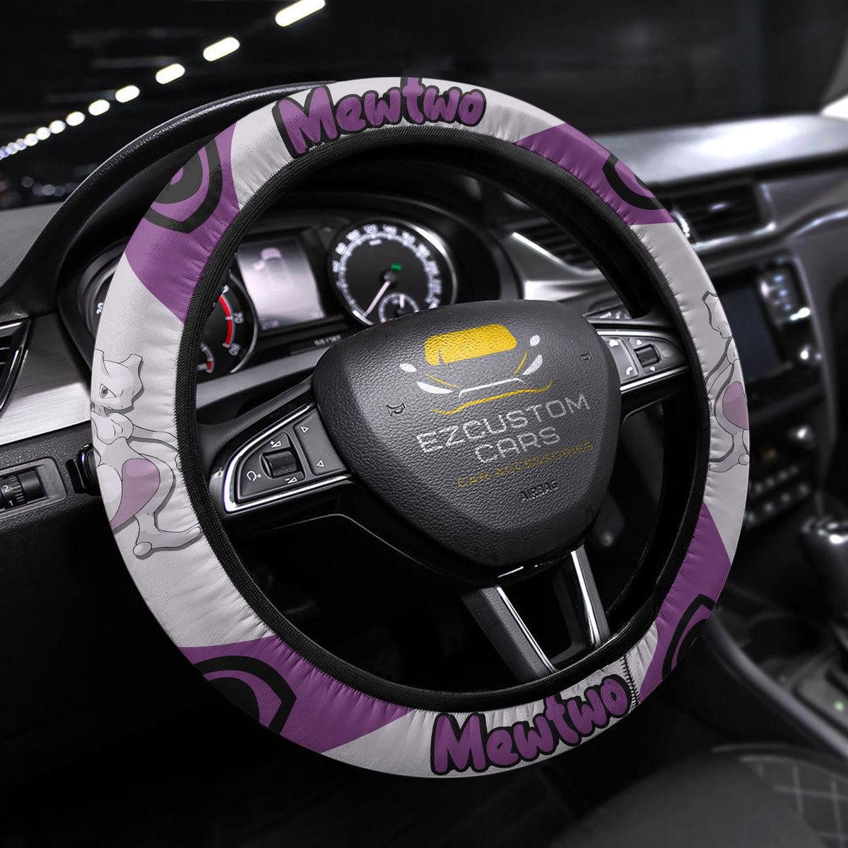 Mewtwo Pokemon Anime Steering Wheel Cover