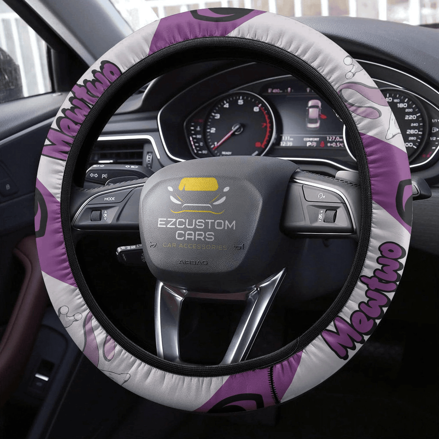 Mewtwo Pokemon Anime Steering Wheel Cover