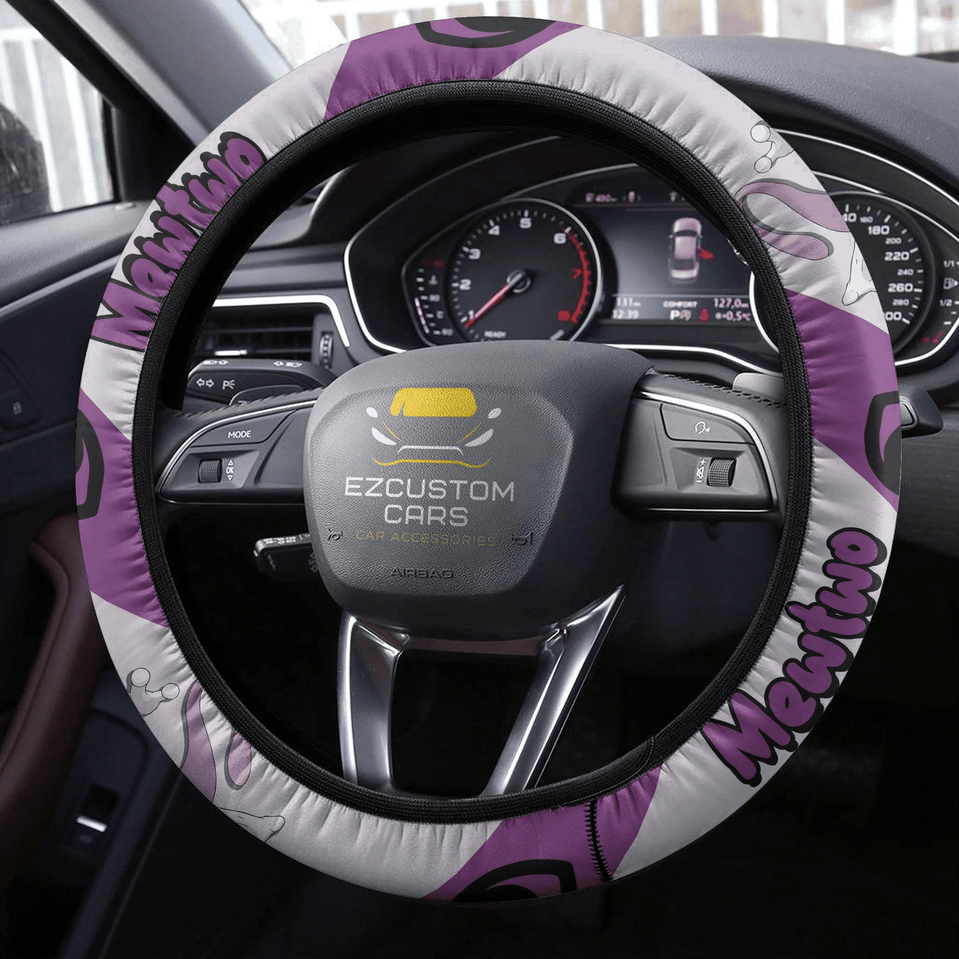 Mewtwo Pokemon Anime Steering Wheel Cover