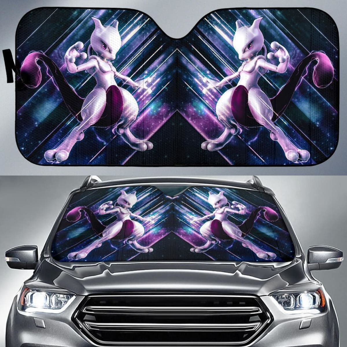 Mewtwo Pokemon Auto Sun Shade Nh07 Universal Fit 111204