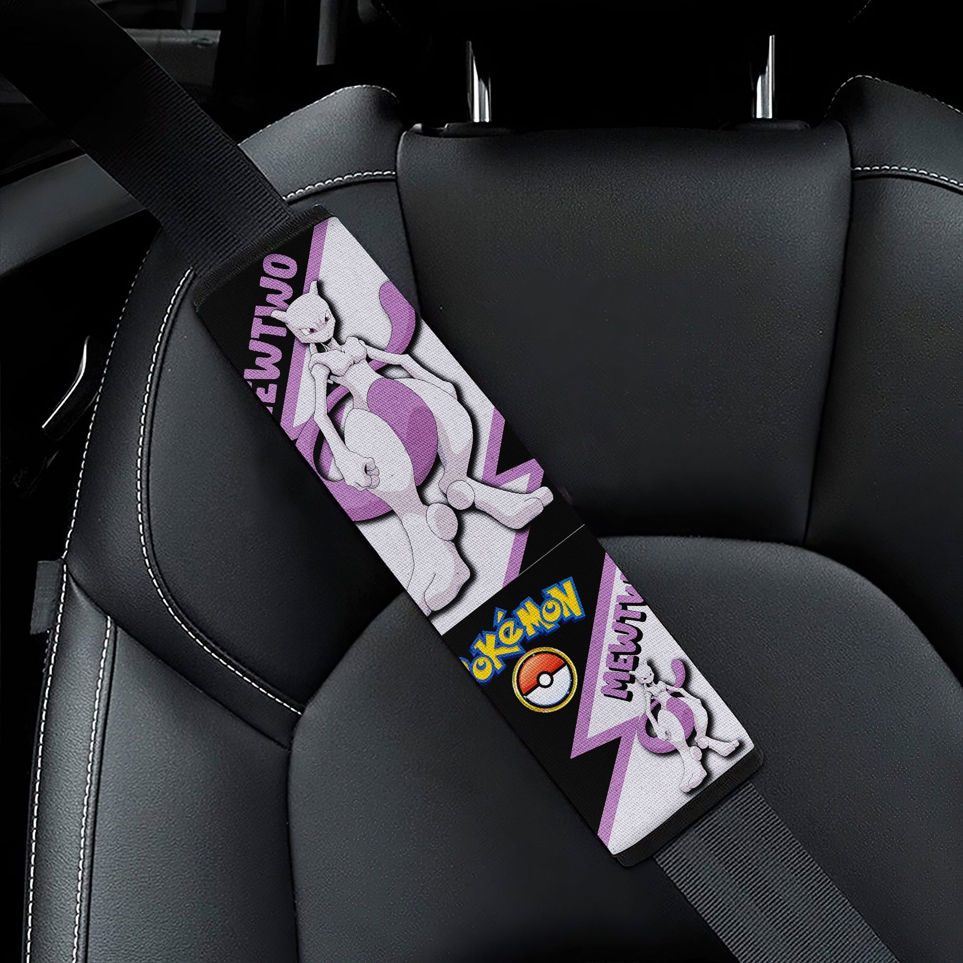 Mewtwo car seat belt covers Anime Custom Car Accessories