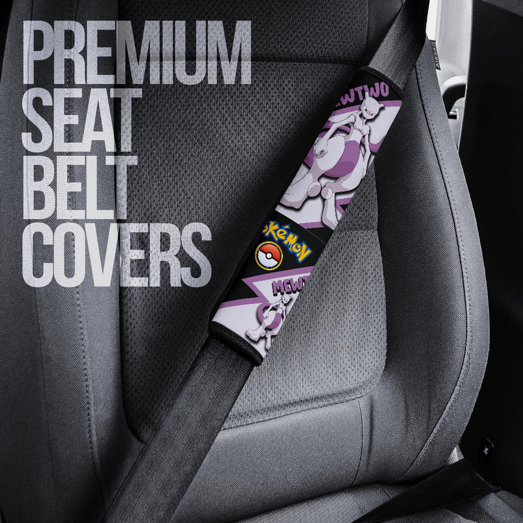 Mewtwo car seat belt covers Anime Custom Car Accessories