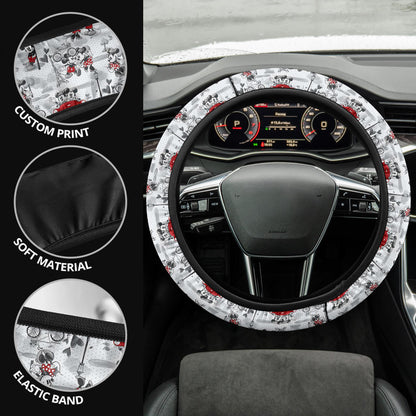 Mice Love Paris Romantic Premium Car Steering Wheel Cover