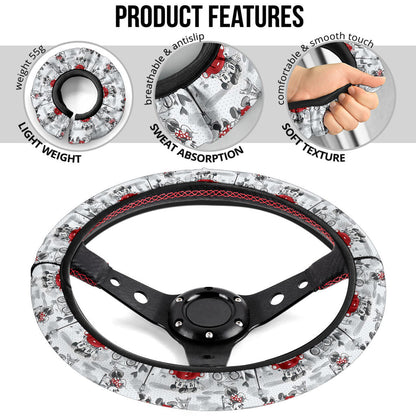 Mice Love Paris Romantic Premium Car Steering Wheel Cover