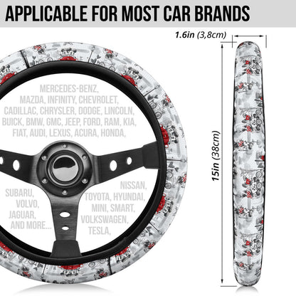 Mice Love Paris Romantic Premium Car Steering Wheel Cover