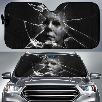Michael Myers Car Auto Sun Shade Horror Windshield Broken Universal Fit 174503