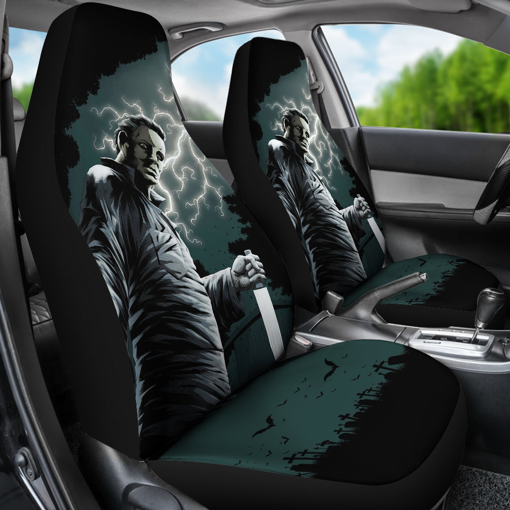 Michael Myers Horror Film Car Seat Covers Halloween Car Accessories Ci091021