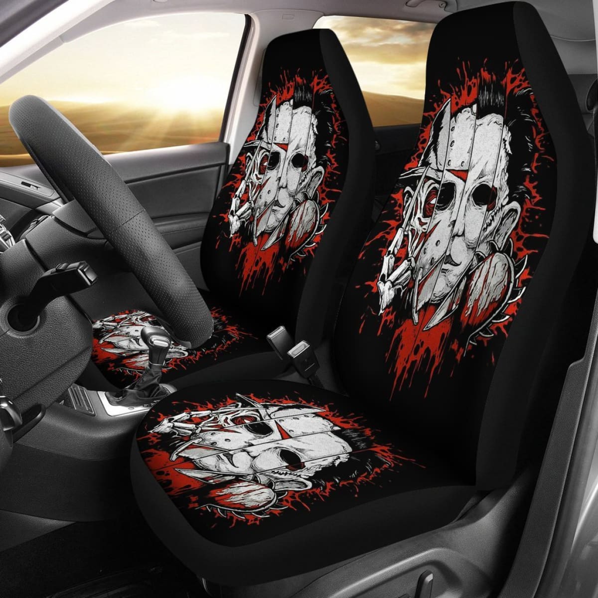 Michael Myers Jason Voorhees Freddy Krueger Leatherface Car Seat Covers Universal Fit 103530