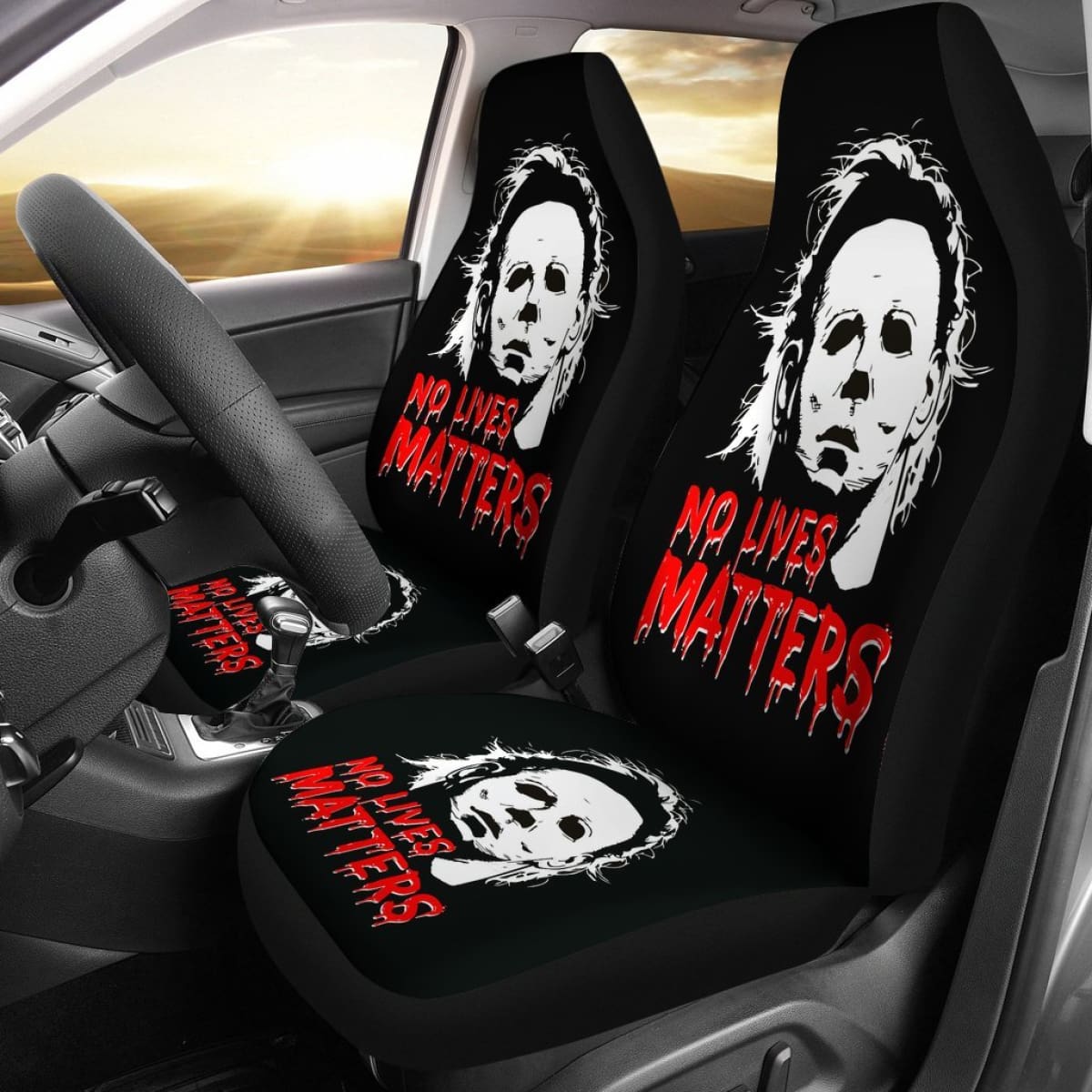 Michael Myers No Lives Matters Car Seat Covers Movie Fan Gift Universal Fit 103530