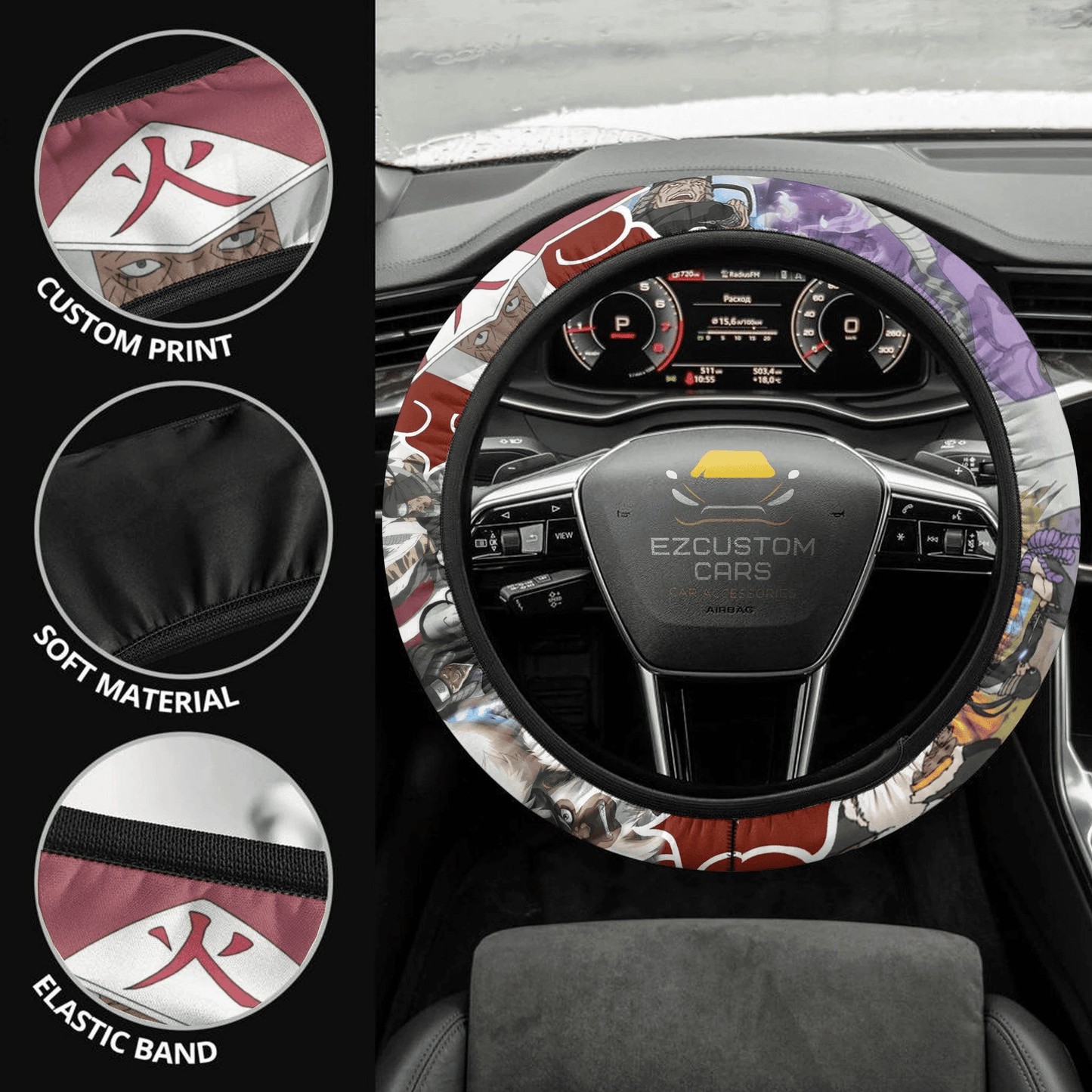 Midoriya Izuku Anime Steering Wheel Cover Custom MHA Anime  Car Accessories