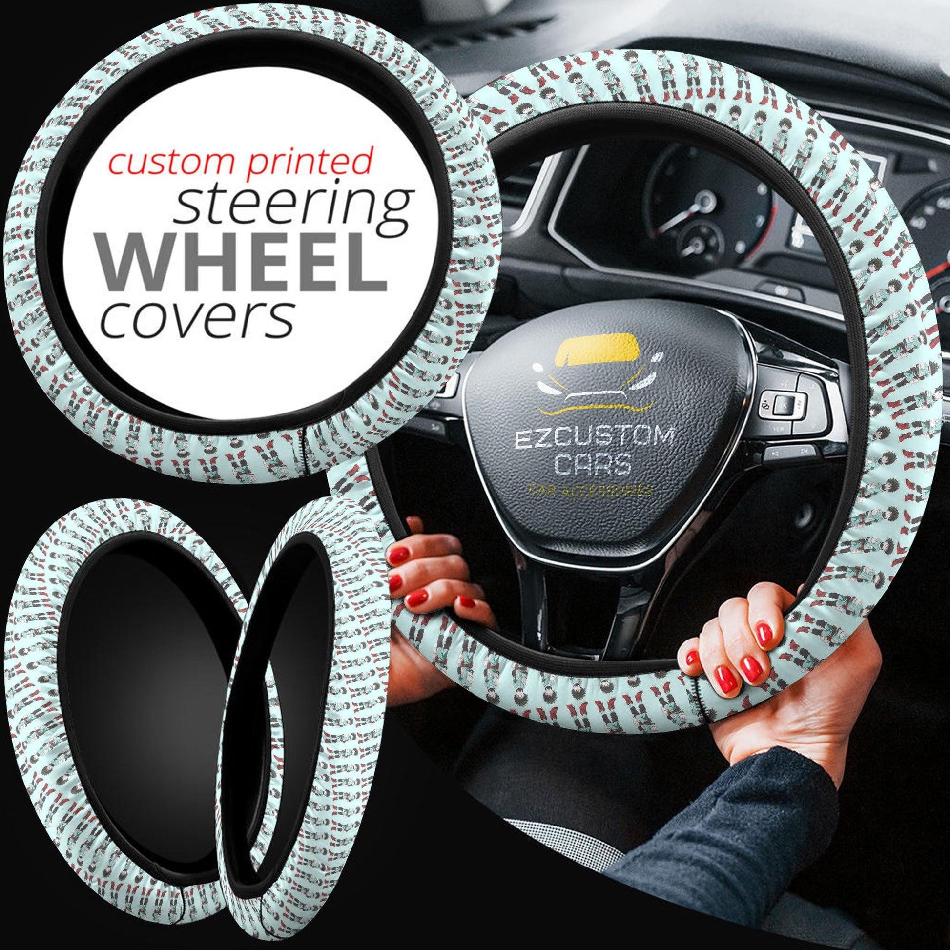 Midoriya Izuku My Hero Academia Anime Steering Wheel Cover Anime Car Accessories