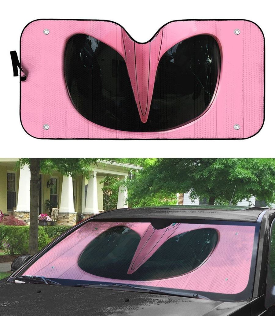 Mighty Morphin Pink Power Ranger Helmet Custom Car Auto Sunshade Windshield Accessories Decor Gift