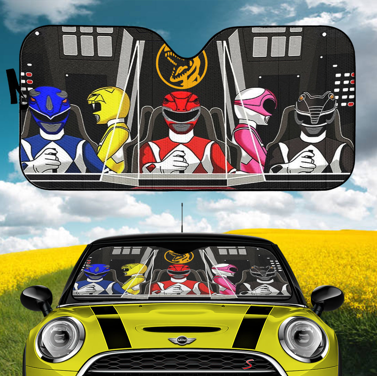 Mighty Morphin Power Rangers Car Auto Sunshades