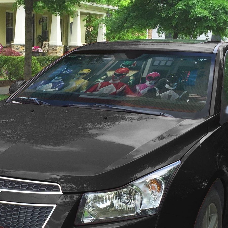 Mighty Morphin Power Rangers Megazord Cockpit Custom Car Auto Sunshade Windshield Accessories Decor Gift