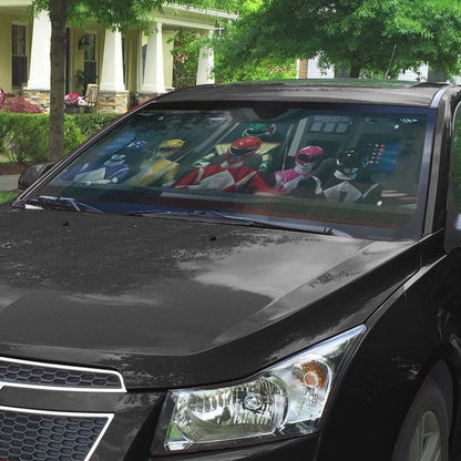 Mighty Morphin Power Rangers Megazord Cockpit Custom Car Auto Sunshade Windshield Accessories Decor Gift