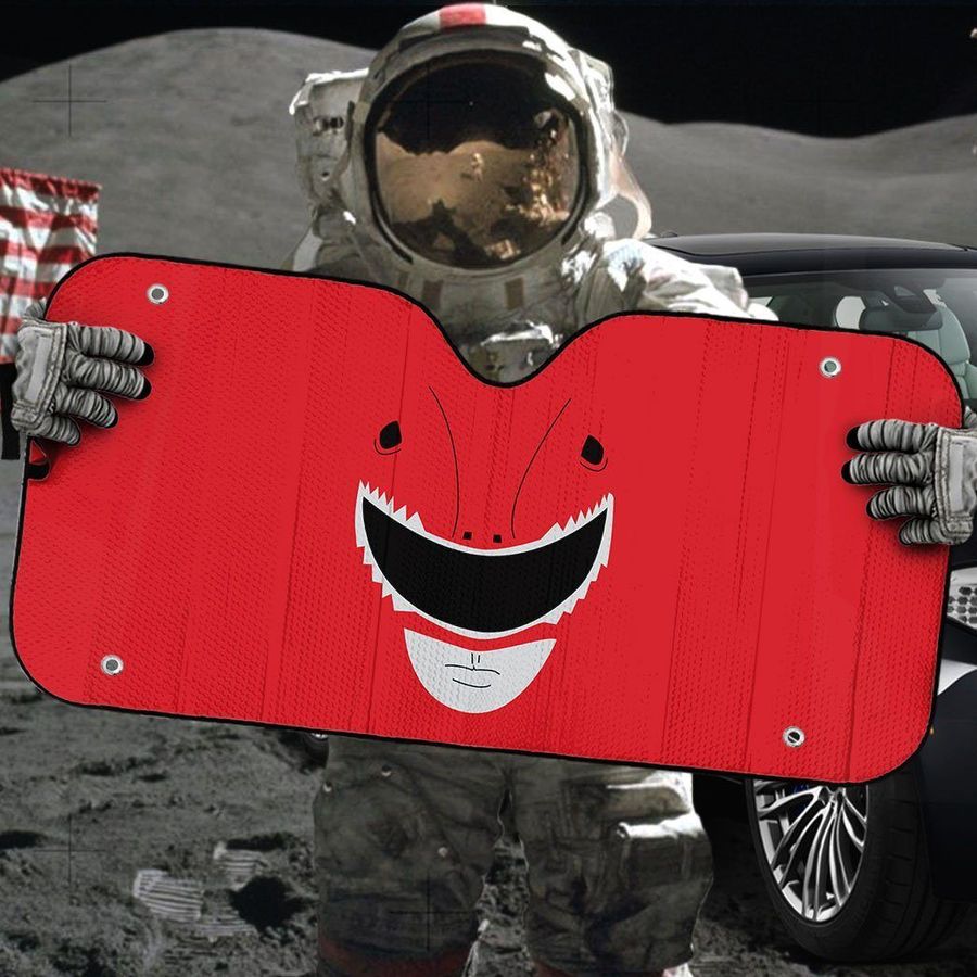 Mighty Morphin Power Rangers Red Ranger Custom Car Auto Sunshade Windshield Accessories Decor Gift