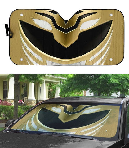Mighty Morphin White Power Ranger Helmet Custom Car Auto Sunshade Windshield Accessories Decor Gift