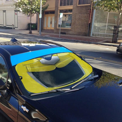 Mighty Morphin Yellow Power Ranger Helmet Custom Car Auto Sunshade Windshield Accessories Decor Gift