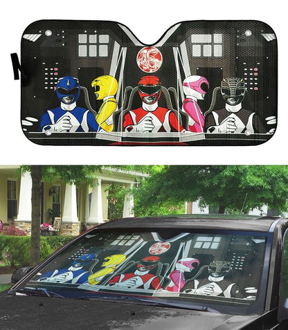 Mighty Morphins Power Rangers Custom Car Auto Sunshade Windshield Accessories Decor Gift