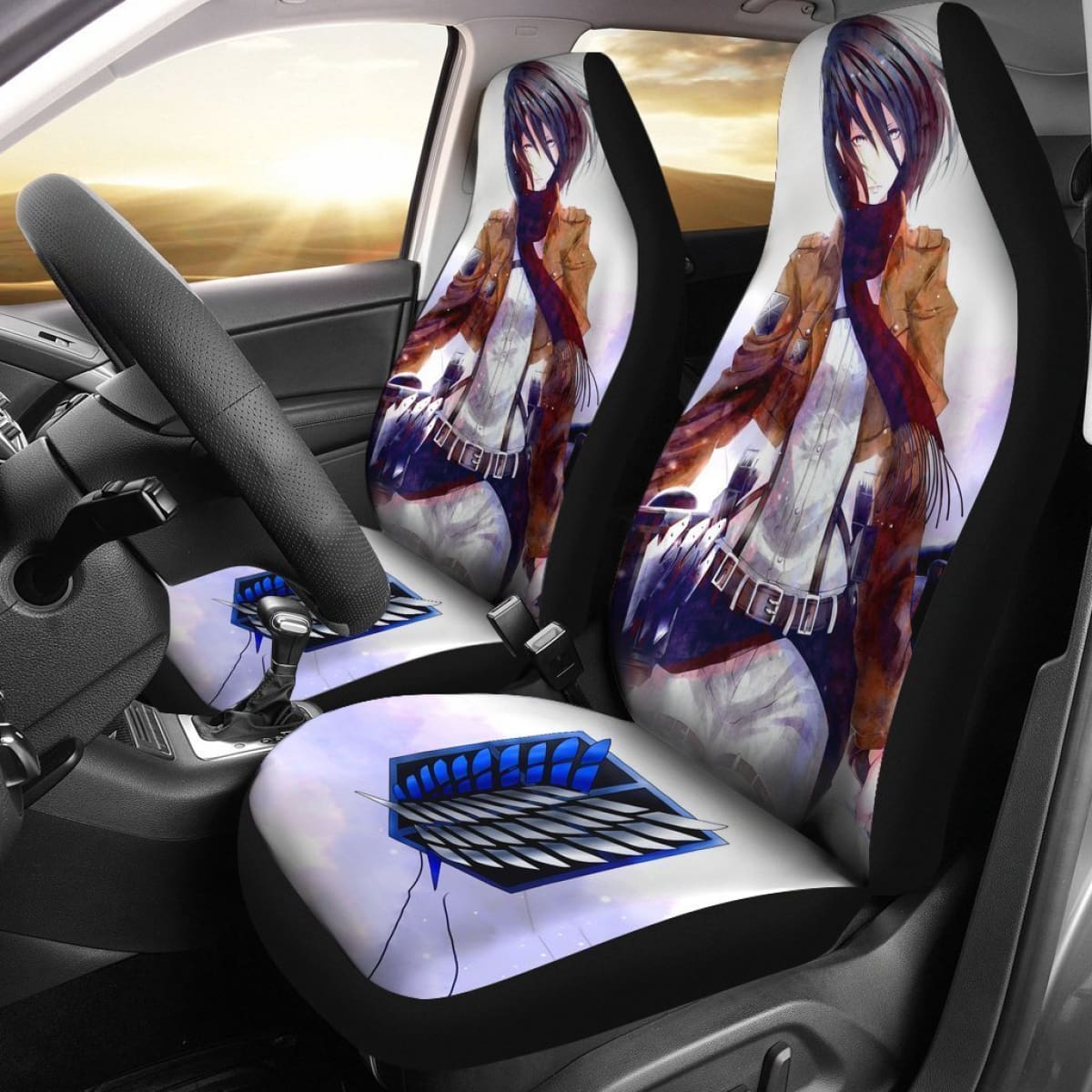 Mikasa Attack On Titan Anime Car Seat Covers Lt03 Universal Fit 225721