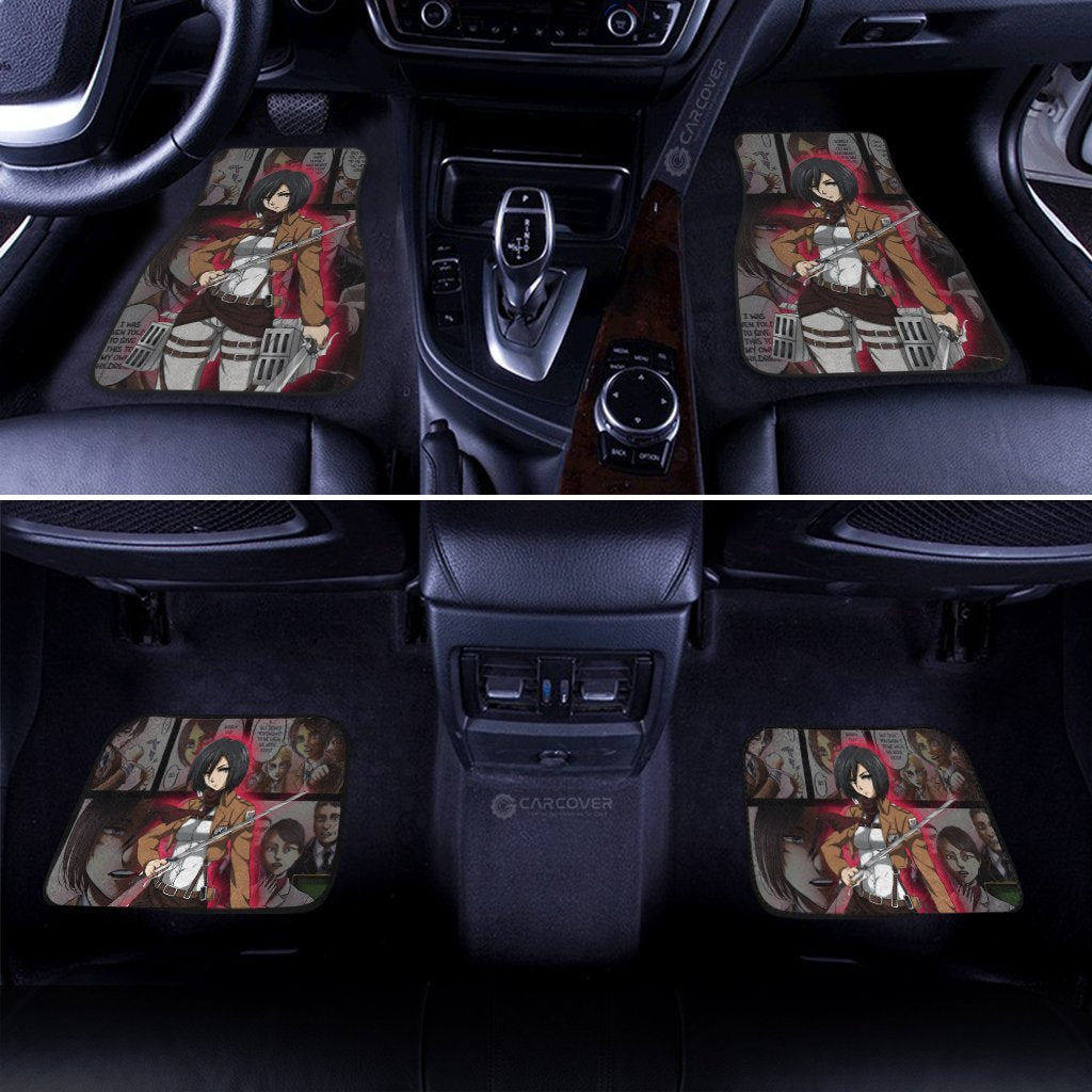 Mikasa Car Floor Mats Custom Anime Attack On Titan Car Interior Accessories