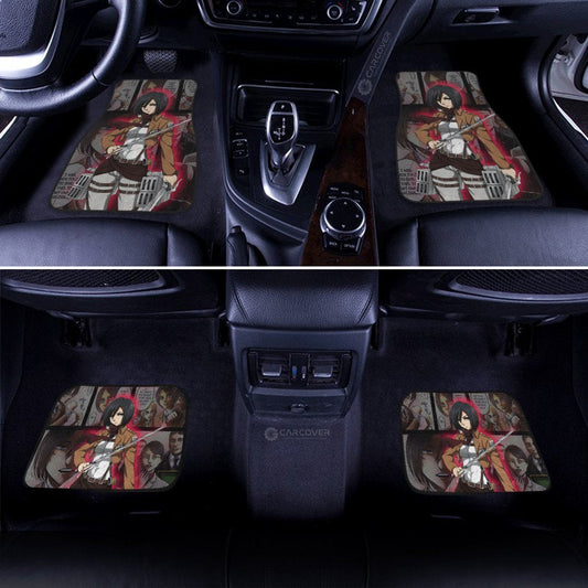Mikasa Car Floor Mats Custom Anime Attack On Titan Car Interior Accessories