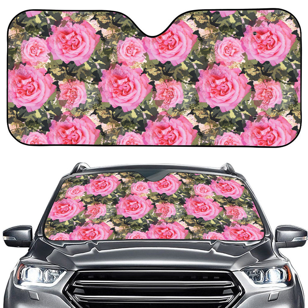 Military Camouflage Flower Pattern Print Car Windshield Sun Shade