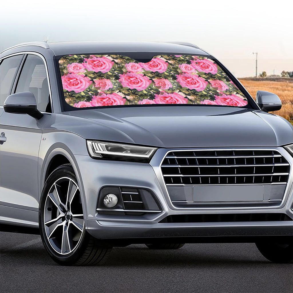 Military Camouflage Flower Pattern Print Car Windshield Sun Shade