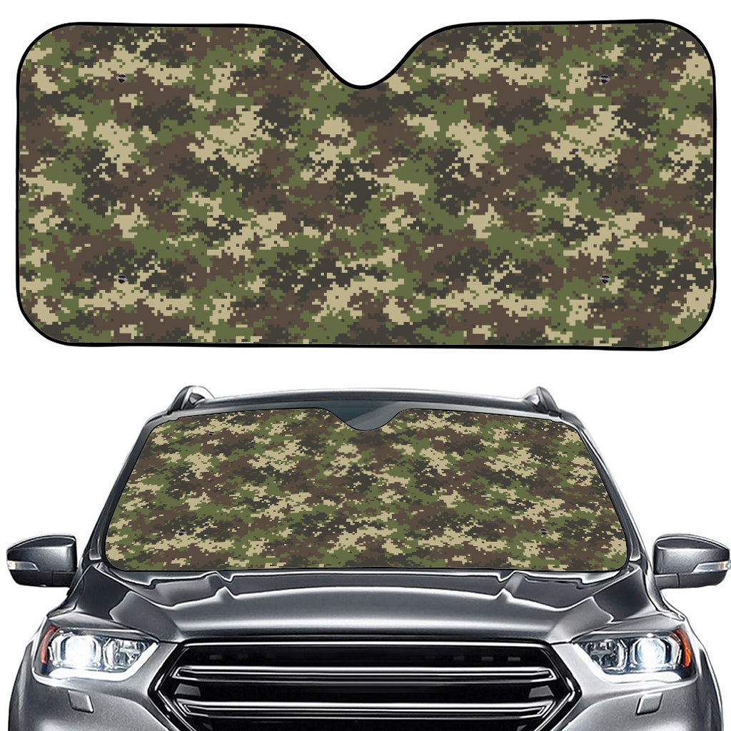 Military Digital Camo Pattern Print Car Windshield Sun Shade