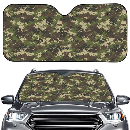 Military Digital Camo Pattern Print Car Windshield Sun Shade