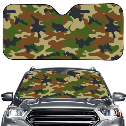 Military Green Camouflage Print Car Windshield Sun Shade