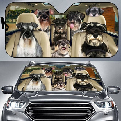 Miniature Schnauzer Car All Over Printed 3D Sun Shade