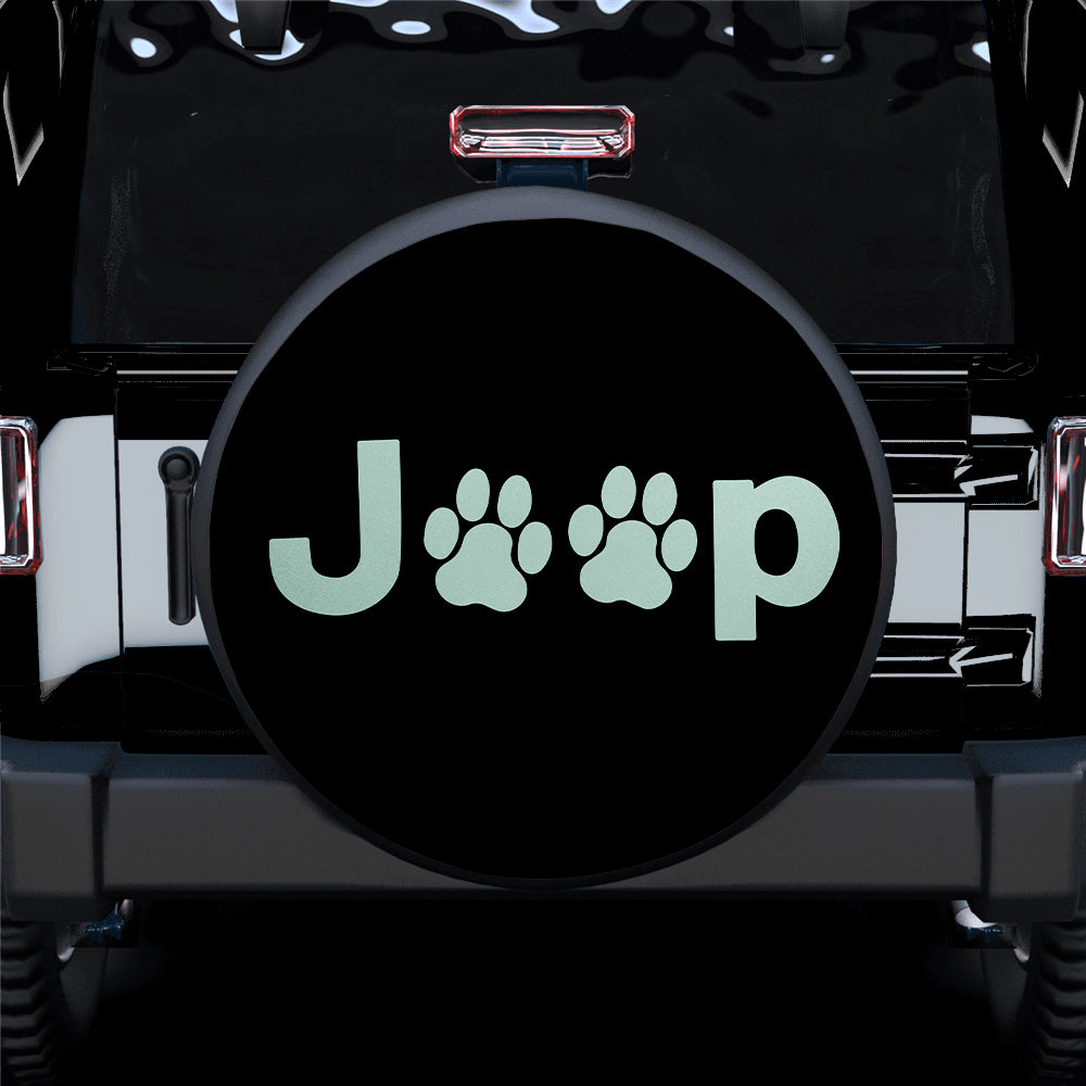 Mint Jeep Side Fender Dog Paws Car Spare Tire Cover