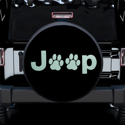 Mint Jeep Side Fender Dog Paws Car Spare Tire Cover