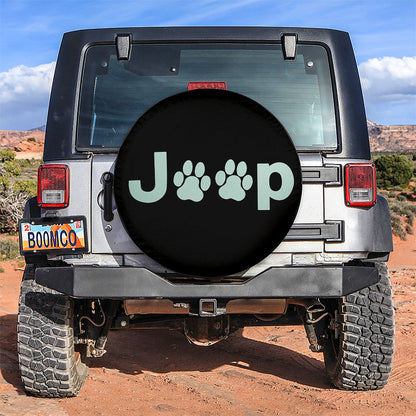 Mint Jeep Side Fender Dog Paws Car Spare Tire Cover