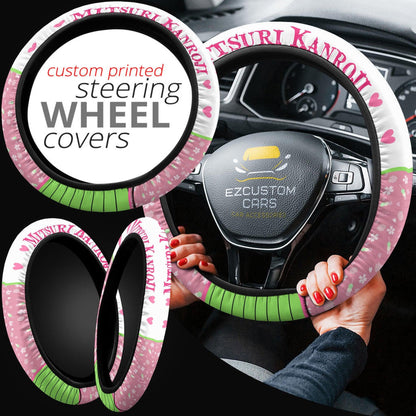 Mitsuri Kanroji Anime Steering Wheel Cover Custom Anime Demon Slayer Car Accessories