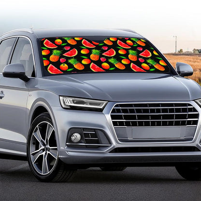 Mix Fruit Pineapple Pattern Print Car Windshield Sun Shade