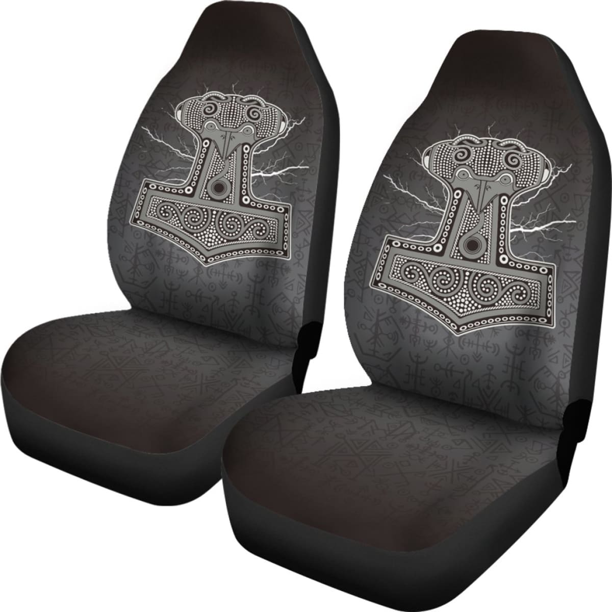 Mjollnir Of Odin In Viking Style Car Seat Covers Nn8 Universal Fit 215521