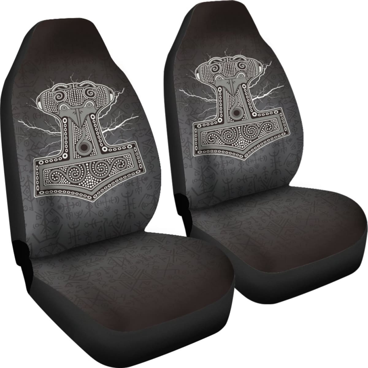 Mjollnir Of Odin In Viking Style Car Seat Covers Nn8 Universal Fit 215521