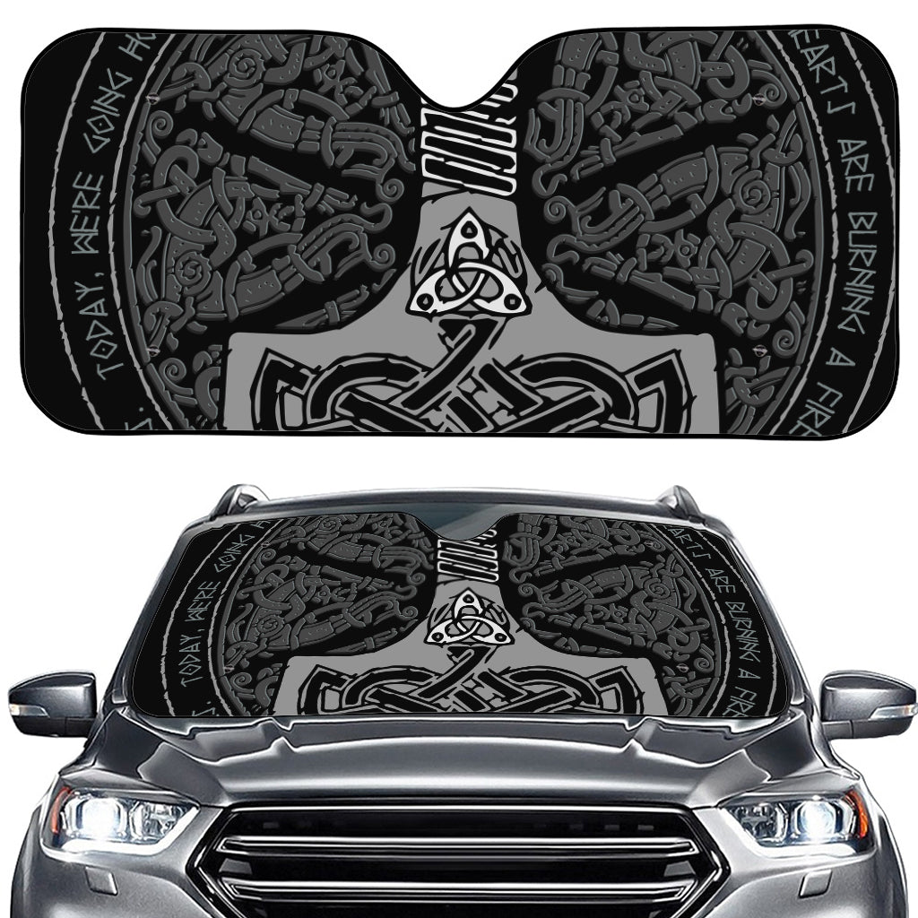 Mjolnir Hammer Of Thor Print Car Windshield Sun Shade