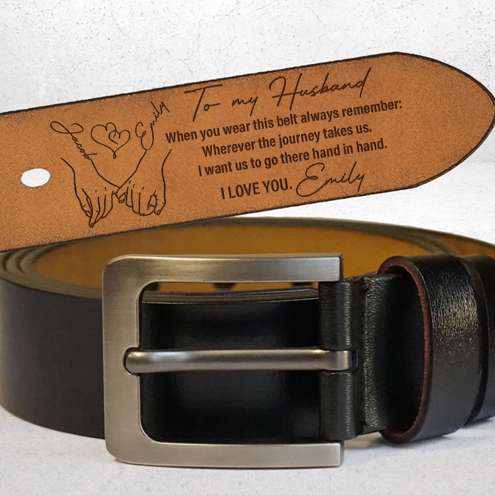 Remember When You Wear This - Personalized Engraved Leather Belt